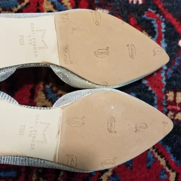 Marc Fisher LTD. Sunny 5 Slip On Leather d'Orsay Flats  Metallic Gold 7.5 M - Picture 11 of 14